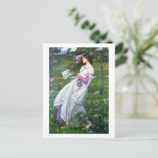 Blume im Wind, John William Waterhouse Postkarte (Stehend Vorderseite)