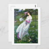 Blume im Wind, John William Waterhouse Postkarte (Vorne/Hinten)