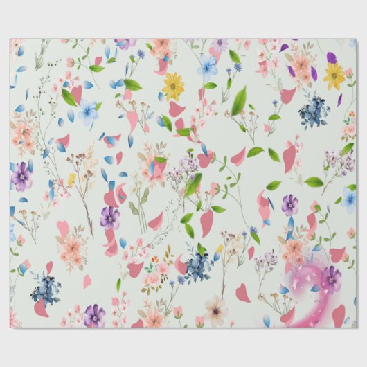 Blume im Windrosa Geschenkpapier (Flach)