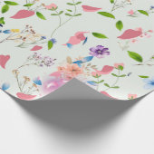 Blume im Windrosa Geschenkpapier (Ecke)