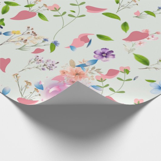 Blume im Windrosa Geschenkpapier (Ecke)