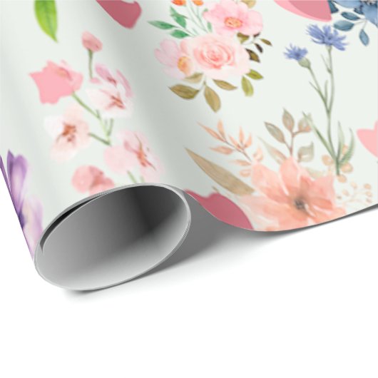 Blume im Windrosa Geschenkpapier (Rolleneckpunkt)