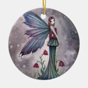 Blume im Winter Faiasy Fantasy Art Keramikornament