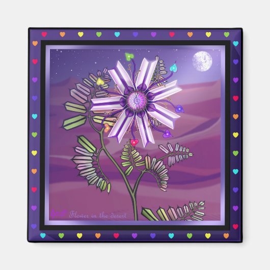 Blume im Wüstenmagnet Magnet (Vorne)