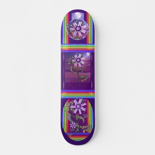 Blume im Wüstenskateboard Skateboard (Vorne)