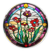 Blume Imitate aus festem Glas Keramikknauf (Vorderseite)