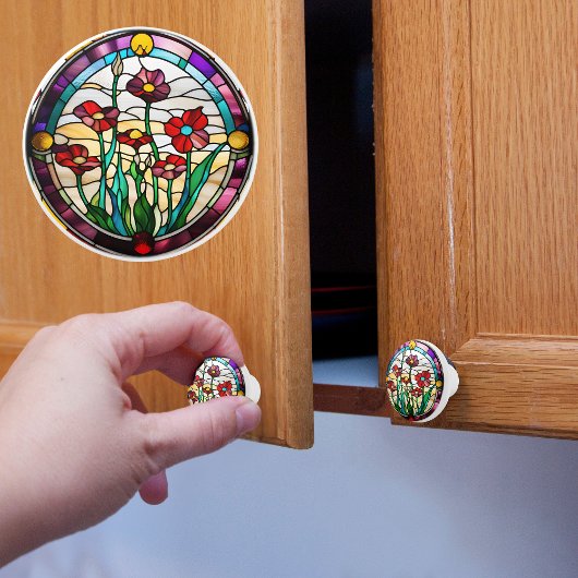 Blume Imitate aus festem Glas Keramikknauf