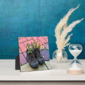 Blume in alten Stiefeln Fotoplatte (InSitu)