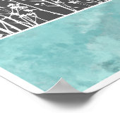 Blume in aquamarin und grau poster (Ecke)