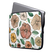 Blume in Aquarell und Tinte - Vintag Laptopschutzhülle (Vorderseite Links)