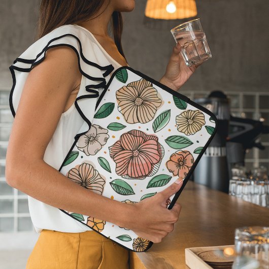 Blume in Aquarell und Tinte - Vintag Laptopschutzhülle