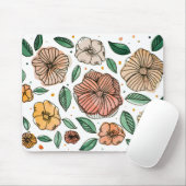 Blume in Aquarell und Tinte - Vintag Mousepad (Mit Mouse)