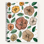 Blume in Aquarell und Tinte - Vintag Notizblock (Vorderseite)