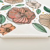 Blume in Aquarell und Tinte - Vintag Sherpadecke (3/4)