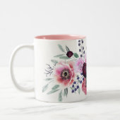 Blume in Aquarellbord Zweifarbige Tasse (Links)