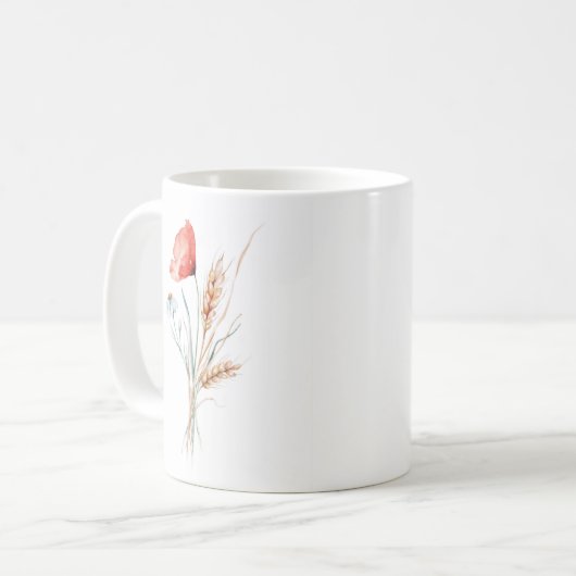 Blume in Aquarellen Kaffeetasse (Vorderseite Links)