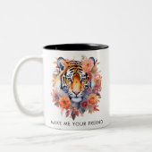 Blume in Aquarellen , Schöner Tiger Personalisiert Zweifarbige Tasse (Links)