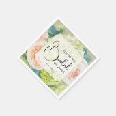 Blume in Aquarellen zeigen grünes Brautparty Serviette (Ecke)