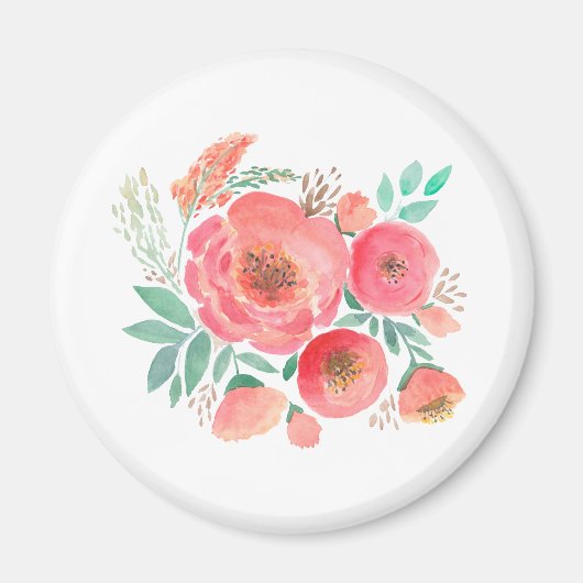 Blume in Aquarellfarbe, Bouquet. Magnet (Vorne)