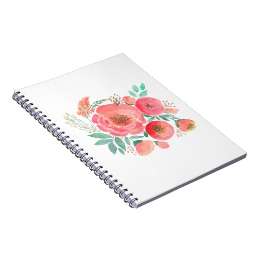 Blume in Aquarellfarbe, Bouquet. Notizblock (Rechte Seite)