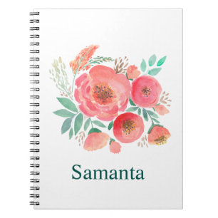 Blume in Aquarellfarbe, Bouquet. Notizblock