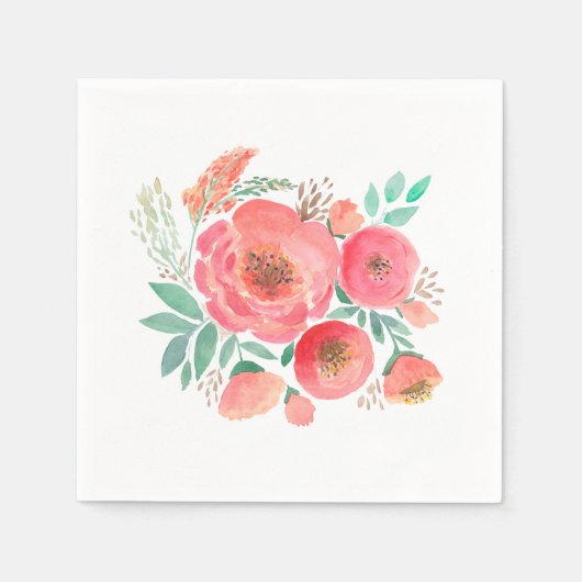 Blume in Aquarellfarbe, Bouquet. Serviette (Vorderseite)