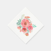Blume in Aquarellfarbe, Bouquet. Serviette (Ecke)