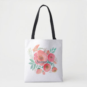 Blume in Aquarellfarbe, Bouquet. Tasche