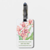 Blume in Aquarellfarbe Gepäckanhänger (Rückseite vertikal)