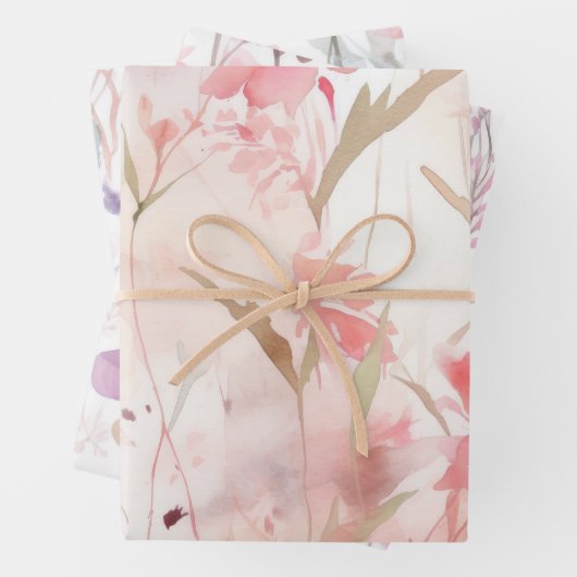 Blume in Aquarellfarbe Geschenkpapier Set (Beispiel)