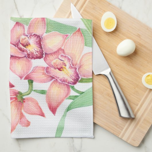 Blume in Aquarellfarbe Geschirrtuch (Viertel Falte)