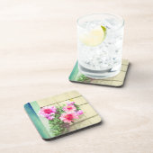 Blume in Aquarellfarbe Getränkeuntersetzer (Rechte Seite)