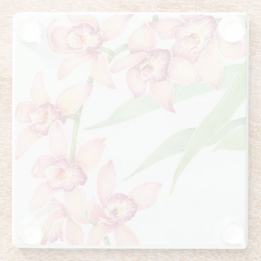 Blume in Aquarellfarbe Glasuntersetzer (Rückseite)