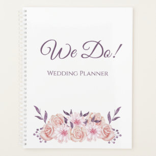 Blume in Aquarellfarbe - Hochzeitsplaner Planer
