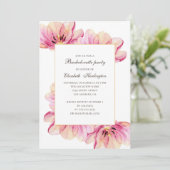 Blume in Aquarellfarbe. Junggeselinnen-Abschied Einladung (Stehend Vorderseite)