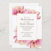 Blume in Aquarellfarbe. Junggeselinnen-Abschied Einladung (Vorne/Hinten)