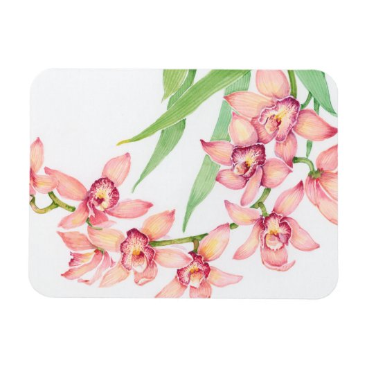 Blume in Aquarellfarbe Magnet (Horizontal)