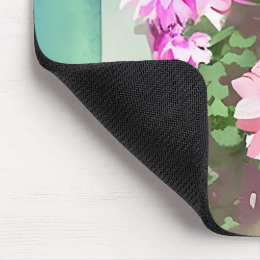 Blume in Aquarellfarbe Mousepad (Ecke)