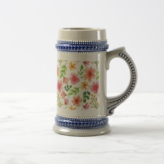 Blume in Aquarellfarbe, Muster-69677 Bierglas (Rechts)