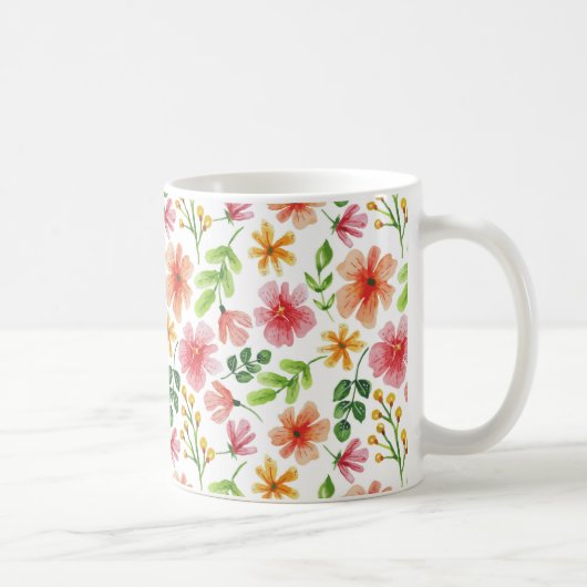 Blume in Aquarellfarbe, Muster-69677 Kaffeetasse (Rechts)