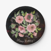 Blume in Aquarellfarbe Pappteller (Vorderseite)