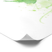 Blume in Aquarellfarbe Poster (Ecke)