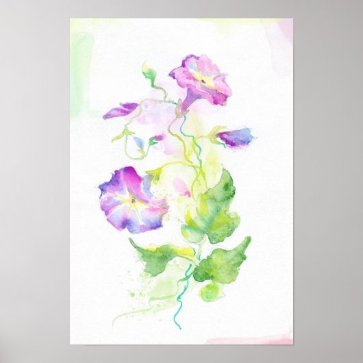 Blume in Aquarellfarbe Poster (Vorne)