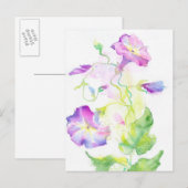 Blume in Aquarellfarbe Postkarte (Vorne/Hinten)