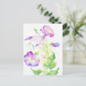 Blume in Aquarellfarbe Postkarte (Stehend Vorderseite)
