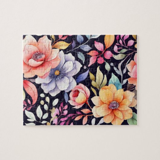 Blume in Aquarellfarbe Puzzle (Horizontal)