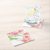 Blume in Aquarellfarbe Rechteckiger Pappuntersetzer (Vor Ort)