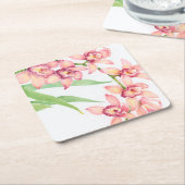 Blume in Aquarellfarbe Rechteckiger Pappuntersetzer (angewinkelt)