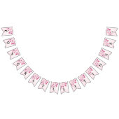 Blume in Aquarellfarbe Rosa Jagdflagge Wimpelkette (Alle)