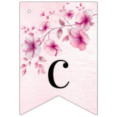 Blume in Aquarellfarbe Rosa Jagdflagge Wimpelkette (Erste Fahne)